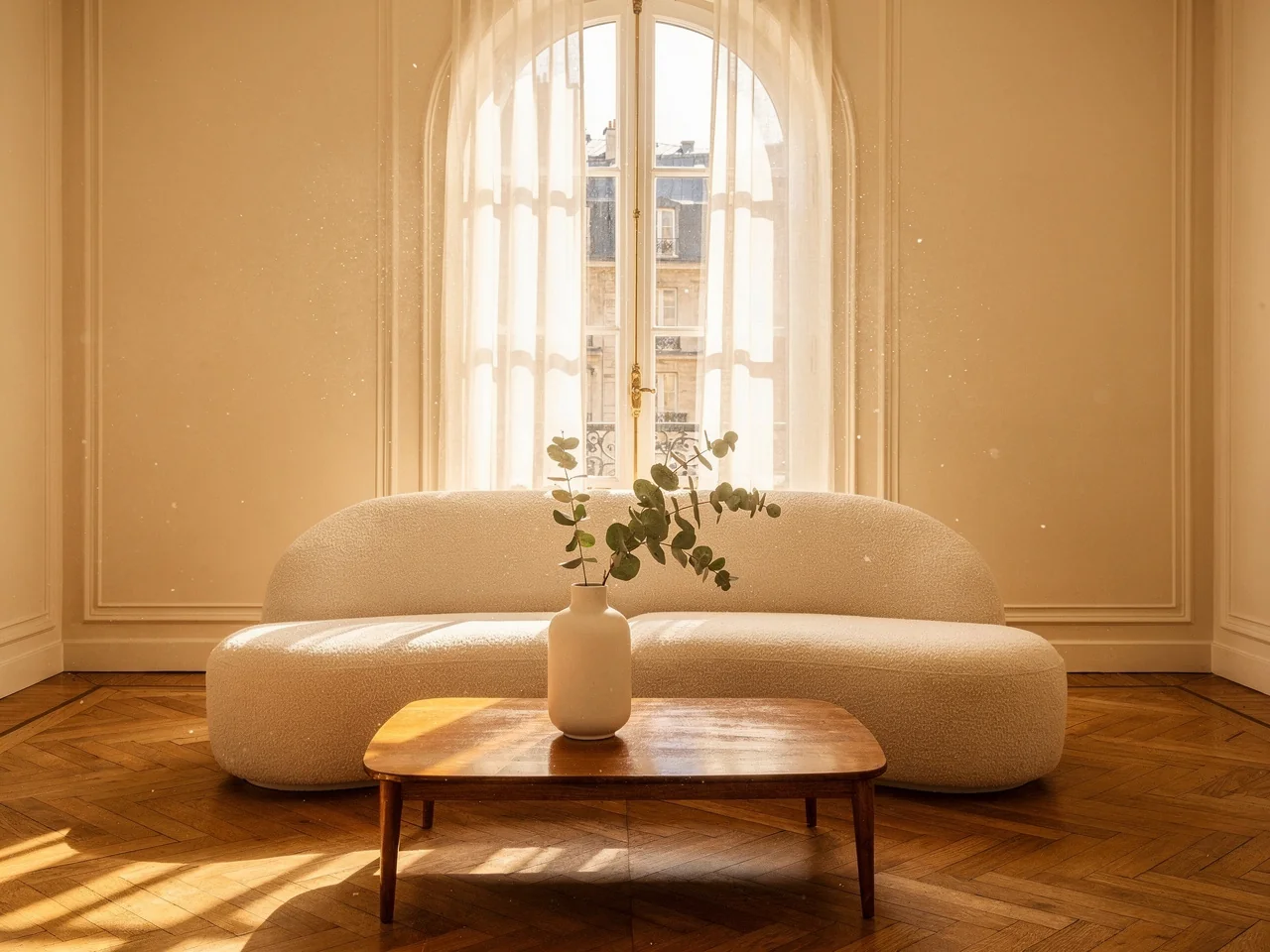 Intérieur lumineux aux tons crème
